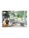 Πουφ Hocker Point Terry Black Creme 50x50x35cm