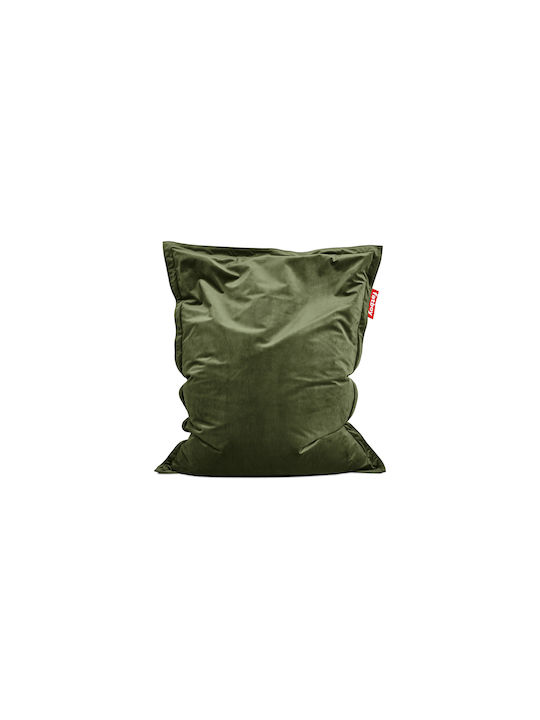 Bean Bag Bolster Poof Original Slim Velvet Recycled Deep Green 155x120cm