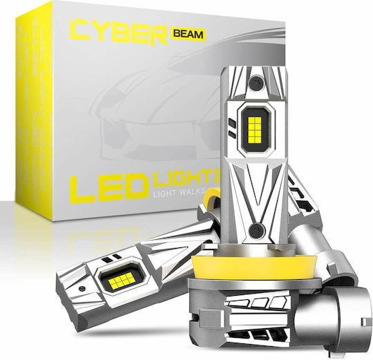 Lamps Car & Motorcycle Ip68 A900 C9 Cyberbeam H11 / H8 / H9 / H16 LED 6500K Cold White 12-24V 80W 2pcs