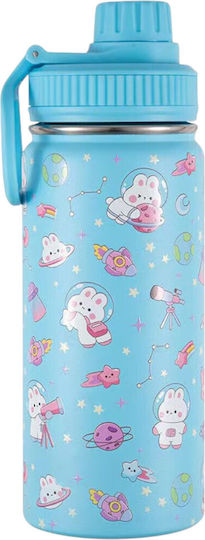 Queen Mother Kids Water Bottle Thermos Stainless Steel Light Blue 500ml
