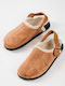 Winter Women's Slippers with Fur Brown