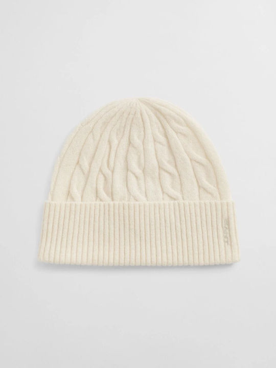 Beanie Γυναικείος Σκούφος Πλεκτός σε Εκρού χρώμα