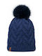 Caryn Beanie Γυναικείος Fleece Σκούφος Πλεκτός σε Navy Μπλε χρώμα