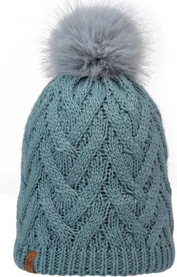 Caryn Beanie Fleece Beanie Knitted in Green color