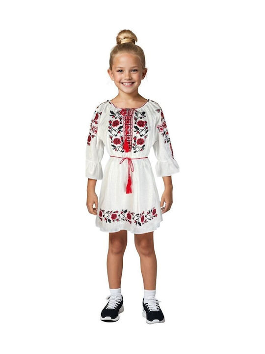 Girls' Dress Cpc White Red