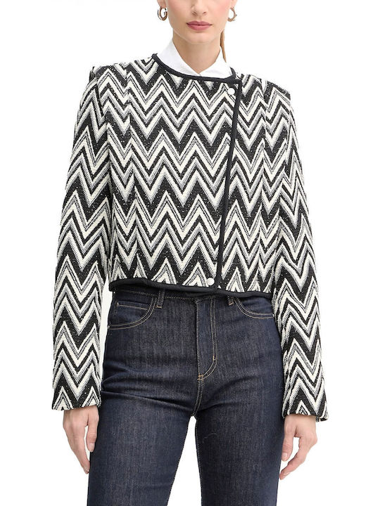 Boss Women's Double Breasted Blazer Black-ecru