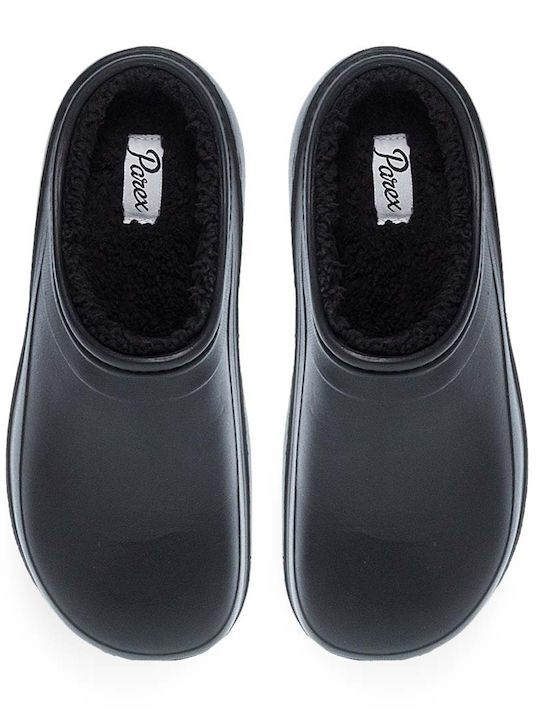 Parex Women's Clogs with Fur Black