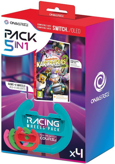 Nickelodeon Kart Racers 2: Grand Prix + 4 Wheels Bundle Edition (Code In A Box) Switch Game