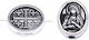 Metallic Beads Double-Sided Virgin Mary Cross Silver 10mm 30pcs