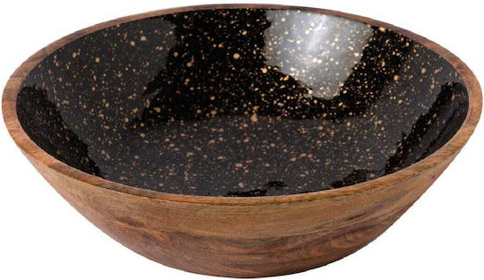 Costos Serving Bowl Round Wooden Black with Diameter 25cm