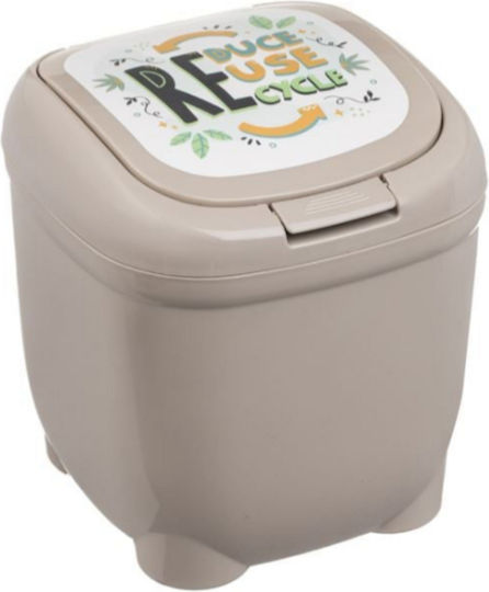 Coș de Gunoi Plastic Bej 4lt 1buc