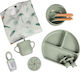 Lupin Feeding Set Green, Leaves, made of Silicone Green 5pcs