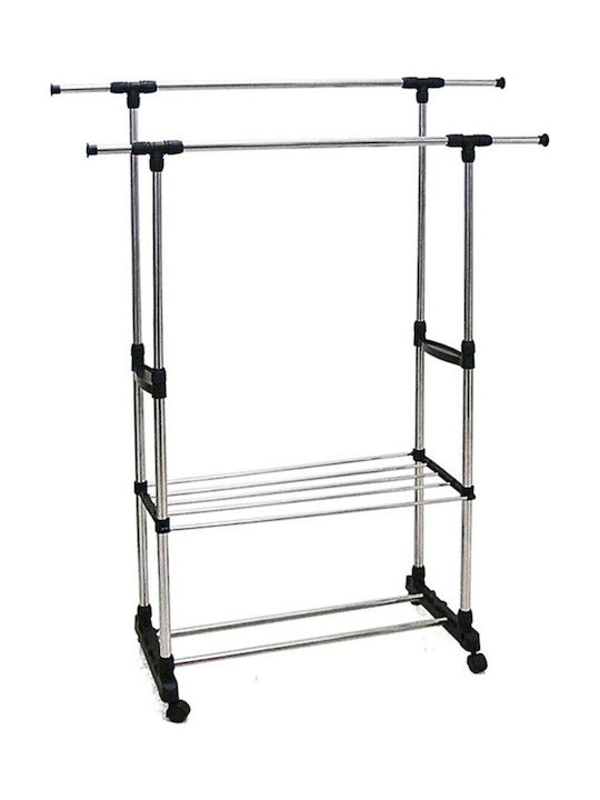 Uncle George Rollbar Kleiderständer Teleskopisch Silber 80x42x155cm