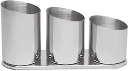 Θήκη Καλαμάκια 3 Θέσεων Inox 18/10 22-3128 Θήκη Καλαμάκια 3 Θέσεων Inox 18/10 22-3128