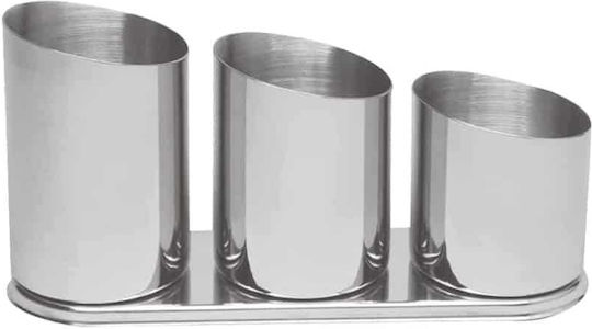 Θήκη Καλαμάκια 3 Θέσεων Inox 18/10 22-3128