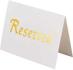 Πινακίδα Επιτραπέζια Ακρυλική Reserved Άσπρη Χρυσό 10.5x6.5εκ Πινακίδα Επιτραπέζια Ακρυλική Reserved Άσπρη Χρυσό 10.5x6.5εκ