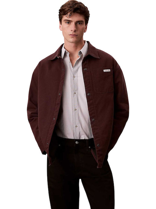 Μακρυμάνικo Βαμβακερό Overshirt Burgundy