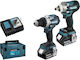 Makita DLX2533TJ Set Bohrschrauber & Schlagschrauber mit 2 Batterien 5Ah