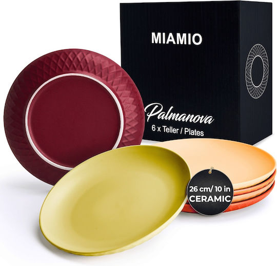 Miamio Palmanova Collection Σερβίτσιο Πιάτων Κεραμικό Πολύχρωμο 6τμχ Miamio Palmanova Collection Σερβίτσιο Πιάτων Κεραμικό Πολύχρωμο 6τμχ