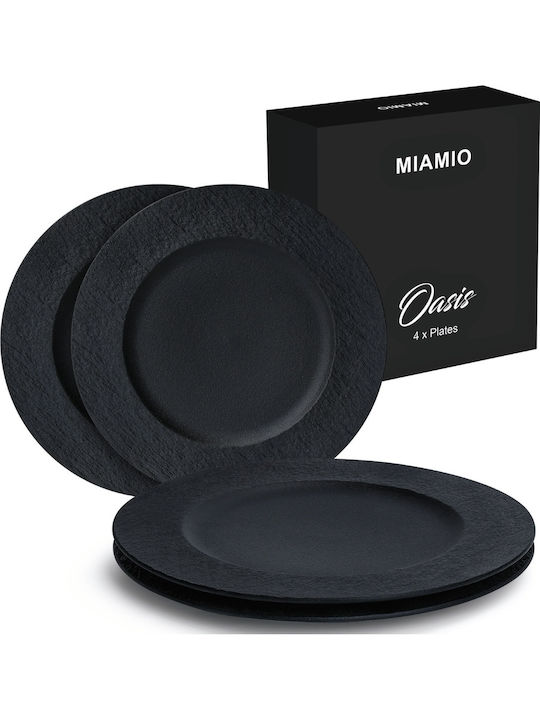 Miamio Oasis Collection Negru Ceramică Set de Vase 4buc