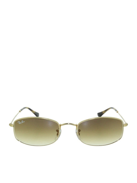 Ray Ban Women Sunglasses with Gold Metallic Frame and Brown Gradient Lens RB3832 001/51