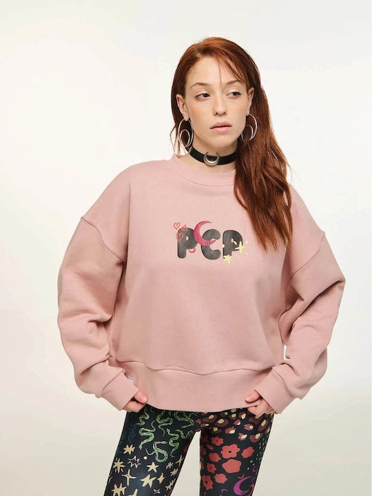 Marni Cropped Γυναικείο Φούτερ με Κουκούλα Ροζ