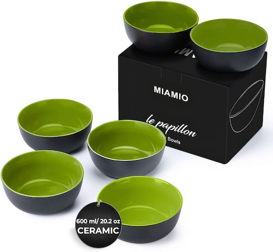 Miamio Servierschüssel Rund Keramik Grün mit Durchmesser 15cm 6Stück Miamio Servierschüssel Rund Keramik Grün mit Durchmesser 15cm 6Stück