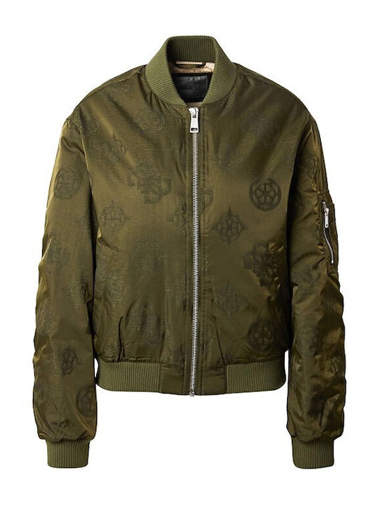 Guess Μπουφάν Bomber Λαδί