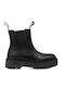 Leather Women's Ankle Boots Platform Black