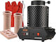 Vevor Gold Melting Furnace 1350w Maximum Temperature 1150°c Digital Electric Melting Furnace Ceramic Crucibles 1 Kg 3 Kg Crucible Tongs Gloves Gold Silver Aluminum Copper