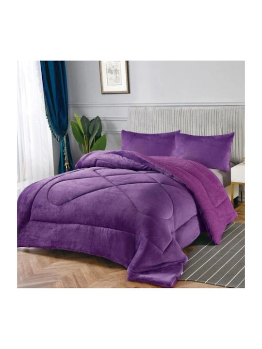 Alpha-Market Κουβερτοπάπλωμα Υπέρδιπλο 220x240εκ. Μώβ 330 GSM