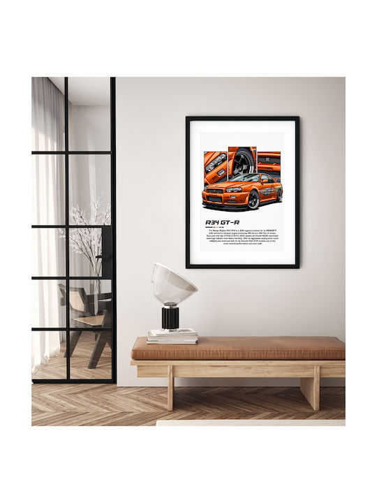 Poster Nissan Skyline R34 Gt-r Cr041 30cm X 40c...