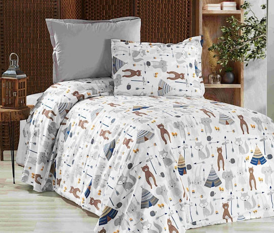 MayHome Seturi de cearșafuri Dublu Bumbac Gri 200x240cm
