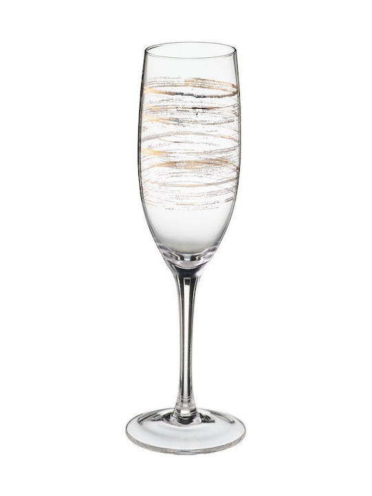 Daskalakis Champagne Glasses for Wedding made of Glass Ecru 1pcs