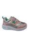 Kids Sneakers with Hoop & Loop Closure and Pink Lights