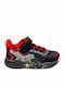Kids Sneakers with Hoop & Loop Closure and Lights Black A2507