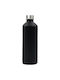 Uniglass Wasser Flasche Glas mit Schraubdeckel Schwarz 1000ml