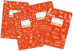 Doodle B5 Ruled School Notebook 50 Sheets Orange