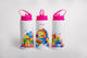 Lid Kids Water Bottle Stainless Steel with Straw Pink 360ml