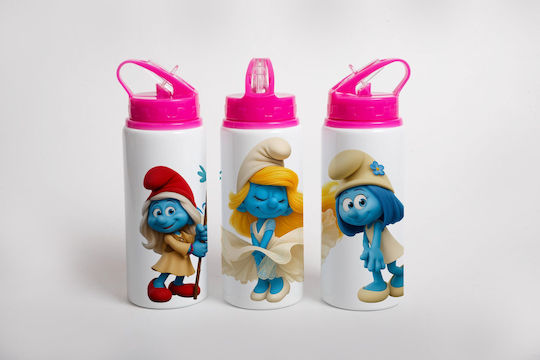 Kids Water Bottle Stainless Steel with Straw Pink 360ml Personalized