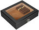 Yuk Holz Befeuchter für Zigarren 25 mit Hygrometer 27cmx23cmx7cmcm.