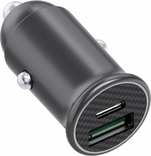 Serioux Автомобилен Зарядно Устройство 60W с Портове 1xUSB-A 1xType-C