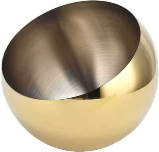 Yuk Μπωλ Σερβιρίσματος Στρογγυλό Inox Ασημί με Διάμετρο 14εκ.