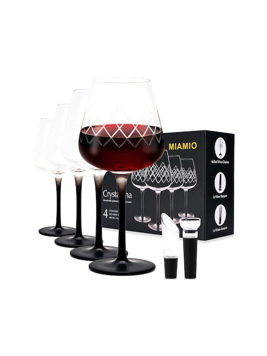 Miamio Set de pahare pentru Vin Alb și Roșu din Sticlă 480ml 4buc