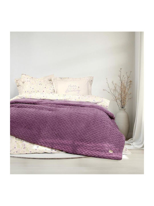 Nima Κουβερτοπάπλωμα Μονό 160x220εκ. Muffle Mauve 730 GSM