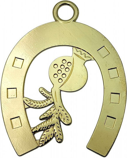 Hängend Glücksbringer Hufeisen Gold 4.5x5cm 2Stück