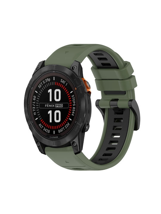 Каишка Силикон Зелен (Fenix 5S/5S Plus/6S/6S Pro/7S/7S Pro/8 (43mm))