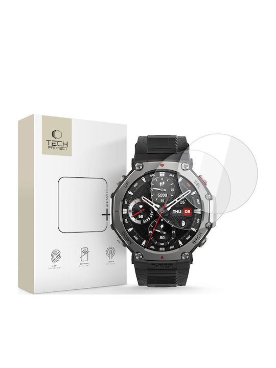 Tech-Protect Glass Fit+ Gehärtetes Glas für das Amazfit T-Rex 3 Pro 48 mm 2 Stück