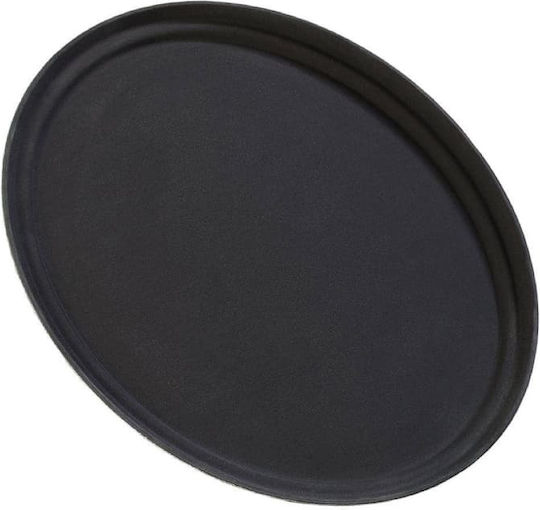 Yuk Oval Serving Tray Non-slip in Black Color 80x66cm 3100PT 1pcs