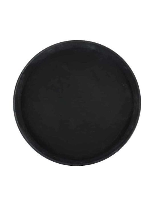 Yuk Round Serving Tray Non-slip in Black Color 41x41cm 1600PT 1pcs